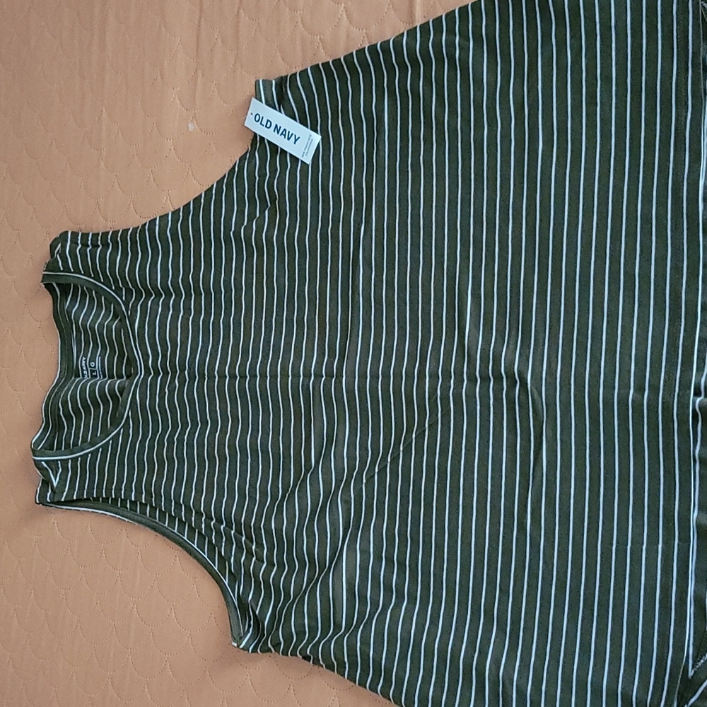 Old Navy Tank Top, Brand New, Striped Green, Large
